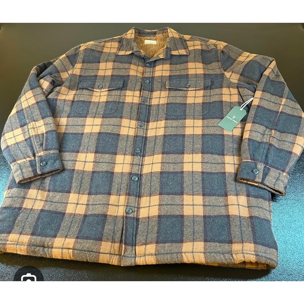 Mutual Weave Men's Plaid Sherpa Lined Flannel Shirt Jacket Warm Size M